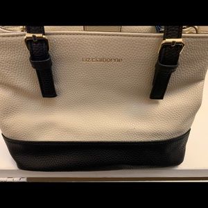 liz Claiborne taupe/black handbag